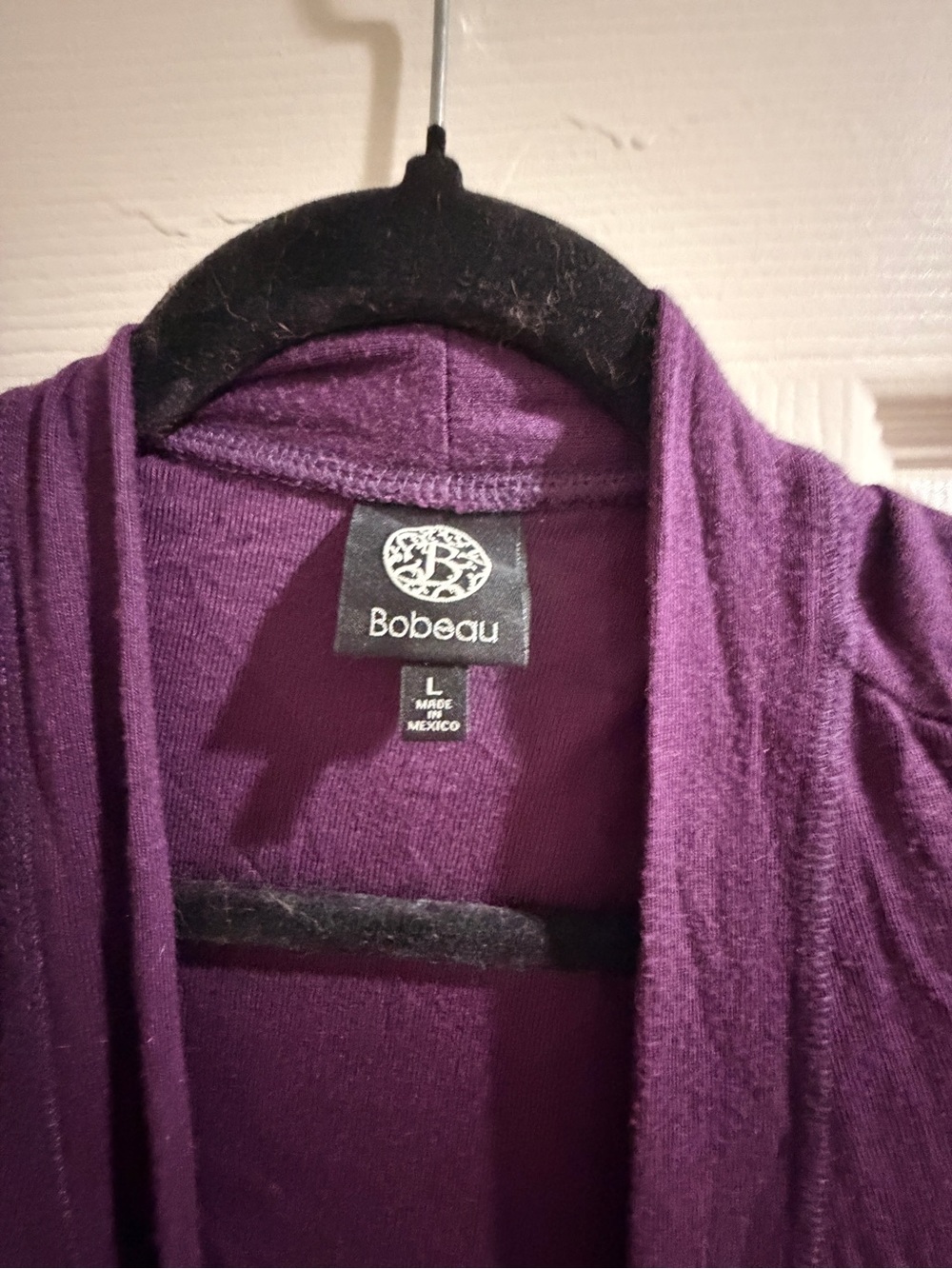 bobeau Plum Open Front Knit Cardigan